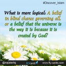 What is more logical: A belief in blind chance governing all, or a belief that the universe is the way it is because it is created by God?