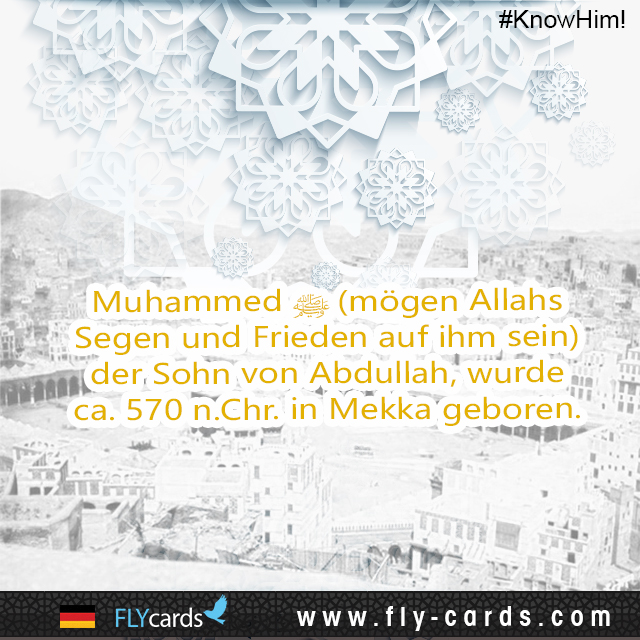 Muhammad (may Allah's blessings and peace be upon him) the son of Abdullah, was born in Makkah around the year 570 C.E.