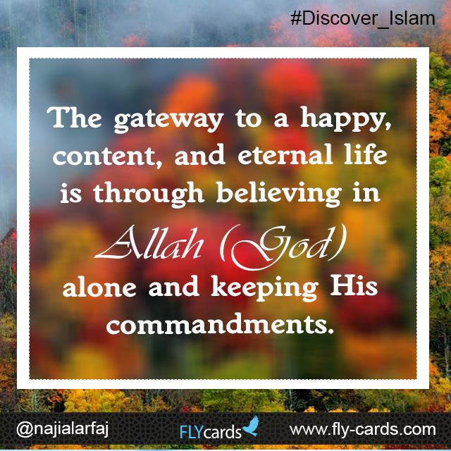 The gateway to a happy, content, and eternal life is through believing in Allah (God) alone and keeping His commandments.