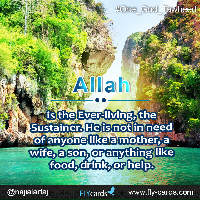 Allah is the Ever-living,the Sustainer. He is not in need of anyone like a mother, a wife, a son,or anything like food, drink, or help.  